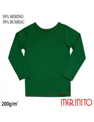 Bluza copii  200g/mp 50% merino 50% bumbac