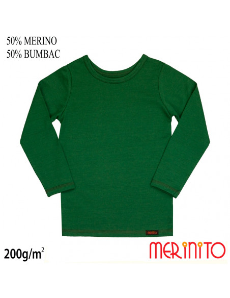 Bluza copii  200g/mp 50% merino 50% bumbac