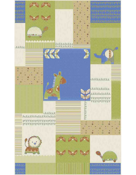 Covor lână pentru copii, 655 - 60358 ( nsau 358 ), desene stilizate divers  colorate, dreptunghiular.