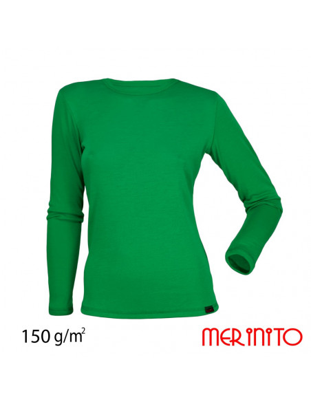 Tricou maneca lunga dama 100% merino 150g/mp