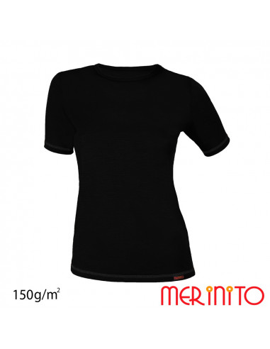Tricou dama maneca scurta lana merinos 150