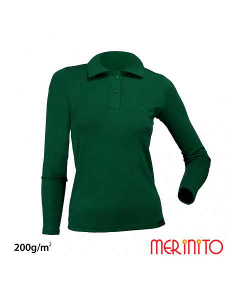 Tricou "Polo Jersey" merino de dama 200g